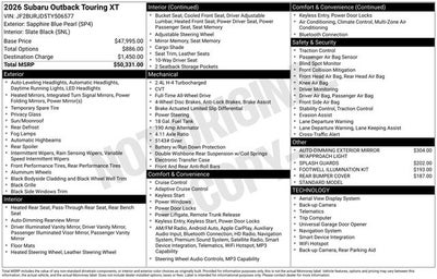 2026 Subaru Outback Touring XT