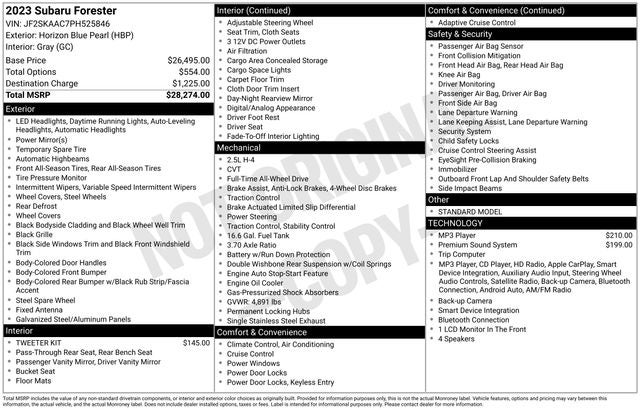 2023 Subaru Forester Base