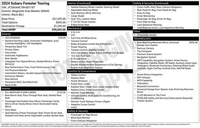 2024 Subaru Forester Touring