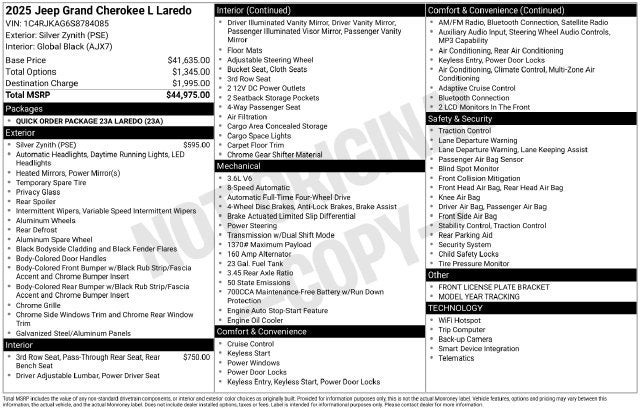 2025 Jeep Grand Cherokee L Laredo