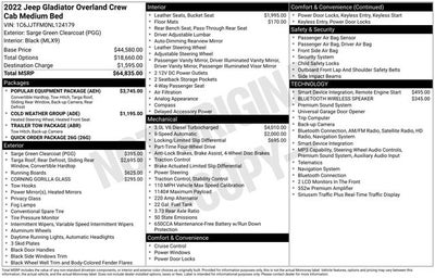 2022 Jeep Gladiator Overland
