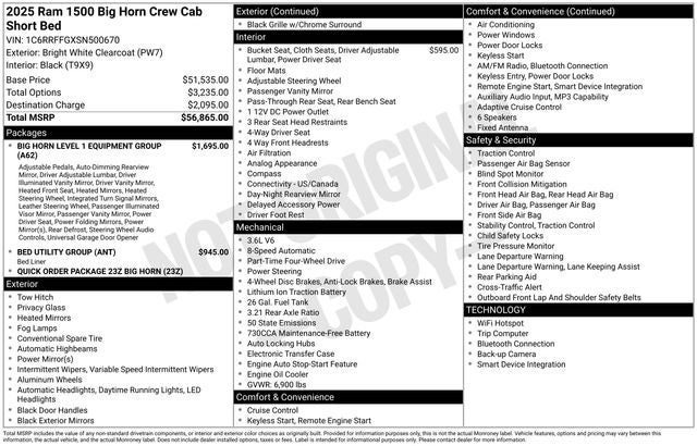 2025 RAM 1500 Big Horn/Lone Star