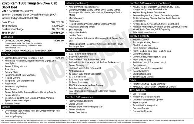 2025 RAM 1500 Tungsten