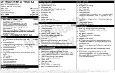 2019 Chevrolet Bolt EV Premier