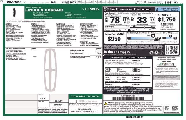 2022 Lincoln Corsair Plug-In Hybrid Grand Touring