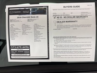 2016 Chevrolet Sonic LS