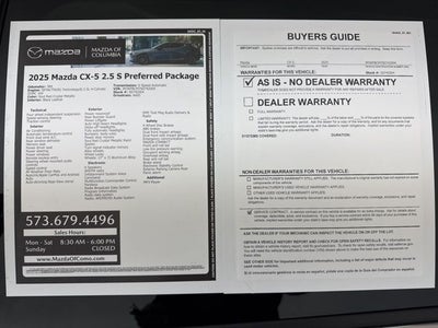 2025 Mazda Mazda CX-5 2.5 S Preferred Package