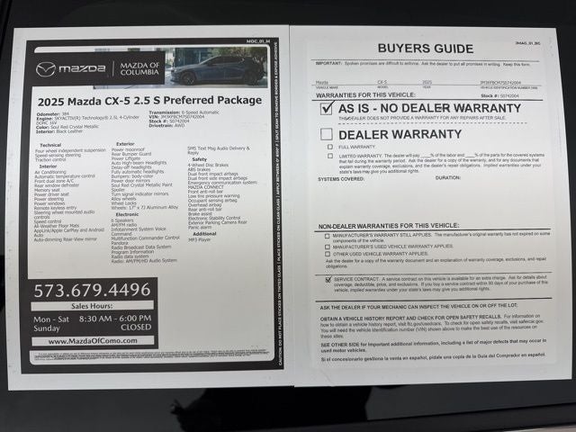 2025 Mazda Mazda CX-5 2.5 S Preferred Package