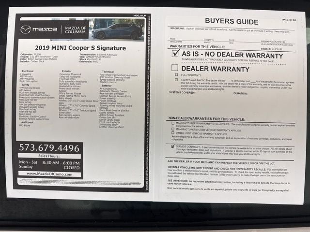 2019 MINI Cooper S Cooper S