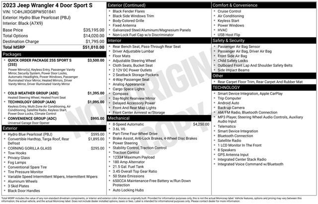 2023 Jeep Wrangler Sport S