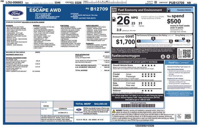 2023 Ford Escape Platinum