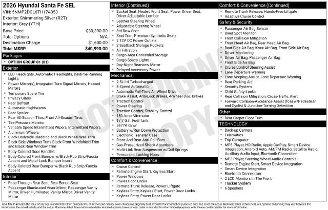 2026 Hyundai Santa Fe SEL