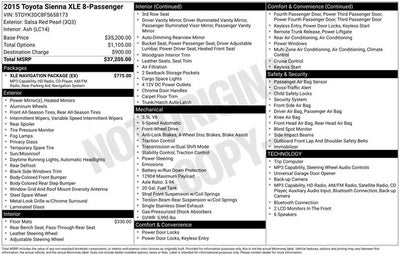 2015 Toyota Sienna Ltd Premium