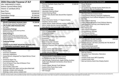 2026 Chevrolet Traverse LT 2LT