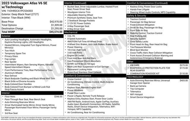 2023 Volkswagen Atlas 3.6L V6 SE w/Technology