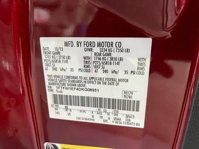 2013 Ford F-150 4WD SuperCrew 5-1/2 Ft Box XLT