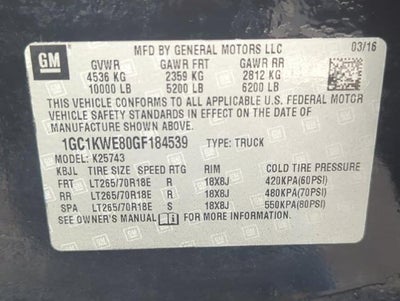 2016 Chevrolet Silverado 2500 HD Crew Cab Standard Box 4-Wheel Drive LTZ