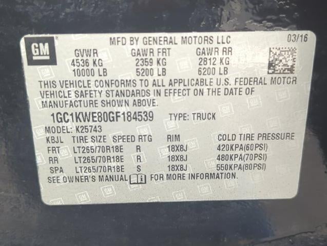 2016 Chevrolet Silverado 2500 HD Crew Cab Standard Box 4-Wheel Drive LTZ