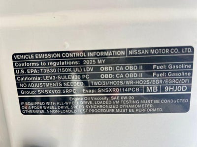 2025 Nissan Altima SV FWD
