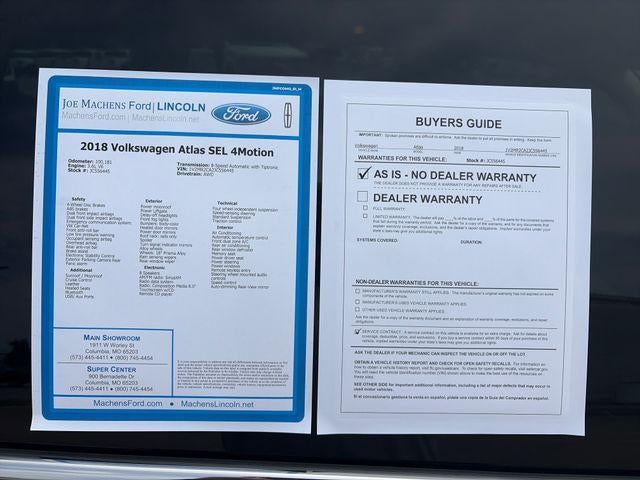 2018 Volkswagen Atlas 3.6L V6 SEL 4MOTION