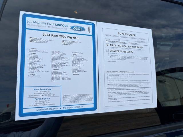 2024 RAM 2500 Big Horn 4x4 Crew Cab 6'4" Box