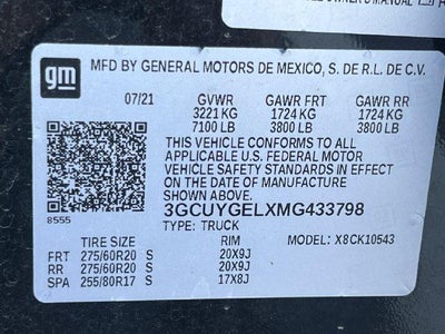 2021 Chevrolet Silverado 1500 Crew Cab Short Box 4-Wheel Drive LTZ