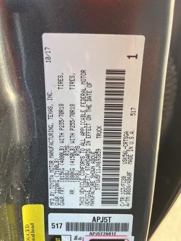 2018 Toyota Tundra 4WD 4WD SR5 Double Cab 6.5' Bed 5.7L FFV (Natl)