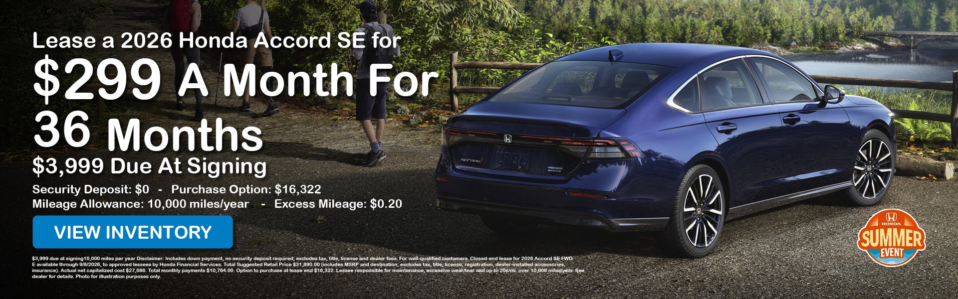 Lease a 2026 Honda Accord SE