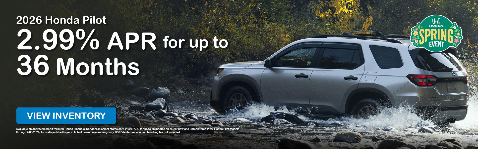 2026 Pilot 2.99% APR for up to 36 months